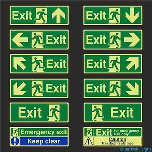 Photoluminescent British Standard Exit Signs (400mmx150mm) - Picture 1 of 13