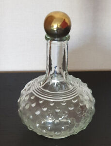Antik Sehr alter Parfümflakon mit integriertem Glastropfer Art Déco H15,5 cm