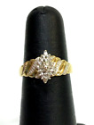 (ma3) 10k Yellow Gold 2.0g Cubic Zirconia Engagement Ring - Size 7
