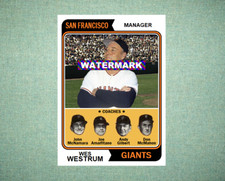 Wes Westrum San Francisco Giants 1974 Style Custom Baseball Art Card