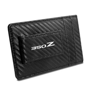 Nissan 350Z Black Carbon Fiber Leather Wallet RFID Block Card Case Money Holder - Picture 1 of 5