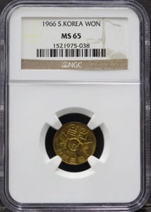 Korea 1966 1Won Coin NGC 65 - Picture 1 of 4