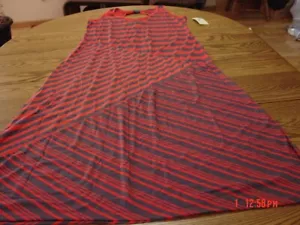 Womens Sleeveless Plus Size Maxi Dress Multicolor Striped Red By Derek Heart - Picture 1 of 4