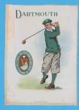 c1910s S21 Murad Cigarettes tobacco silk DARTMOUTH COLLEGE - Golfer - Golf