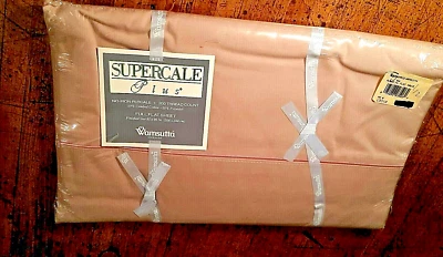 Rose Pink or Mauve Vintage Wamsutta Polycotton Full Flat Sheet, Satin Trim, NIP - Image 1 of 3