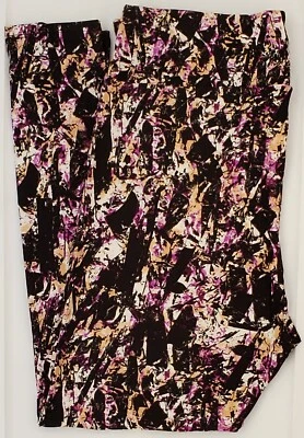 Leggings TC2 LuLaRoe Alto y Curvilíneo Estampado Negro Púrpura Nuevos con Etiquetas T28 Foto 1 de 4