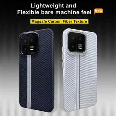 Funda Mate PC Magsafe para Xiaomi Mi 14 13 Pro Fibra de Carbono Grano Magnética Cubierta Foto 1 de 4