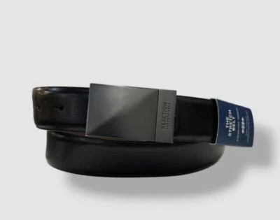 Cinturón de placa reversible elástico negro marrón Kenneth Cole para hombre talla M Foto 1 de 3