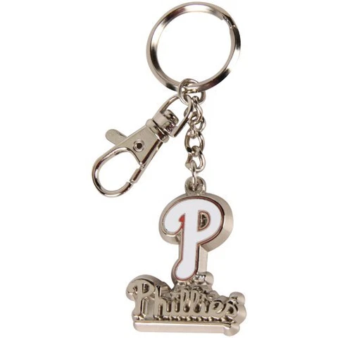 MLB Philadelphia Phillies Silvertone Zamac Keychain Cover