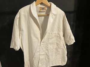 VTG Gene Ewing Bis Wrinkled Rich Denim Neiman Marcus White Button Down S Sunwash - Picture 1 of 11