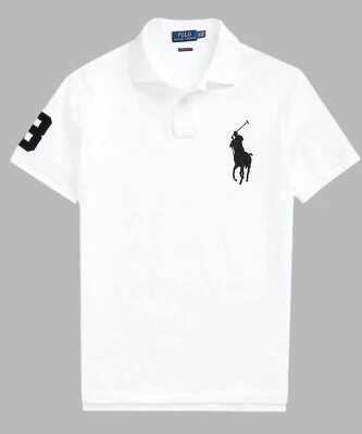 *NWT - POLO RALPH LAUREN Mens Big Pony Custom Slim Fit Polo Shirt -WHITE- S  XXL - Image 1 of 4