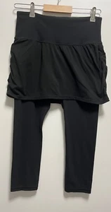 ATHLETA Elation 2 in 1 Capri Black Yoga Gym Women's Size M/T Balletcore - Picture 1 of 6