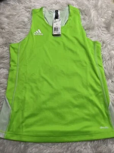 Adidas Women`s Reversible tank top Stock Pinnie CF0910 Lime Green/ White Size S - Picture 1 of 16