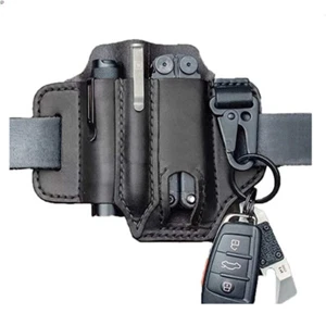 EDC Tool Case Buckle Sleeve Tactical Knife Flashlight Sheath Kits + Carabiner - Picture 1 of 5