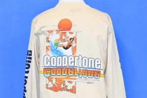 vintage 80s COPPERTONE SUN TAN LOTION SUNSET SURF LS DEADSTOCK t-shirt YOUTH M - Picture 1 of 6