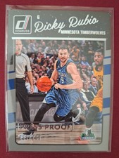 Ricky Rubio /299 PRESS PROOF SILVER 2016-17 Panini Donruss #127 NBA Trading Card