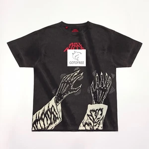 GOTOFREE GDEPT MEN WOMEN SKULL HAND ATK BLACK T SHIRT VINTAGE SUMMER TOP TEE - Picture 1 of 5