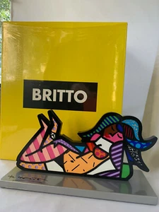 Escultura Base Plateada Romero Britto: Dama Reclinada (Dama Ipanema)* NUEVA* - Imagen 1 de 7