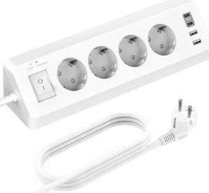 Sudeery Regleta 4 Enchufes Con Usb - Imagen 1 de 2