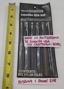SEARS Craftsman Needle File Set Jewelers #6757 Switzerland made Simonds Vintage