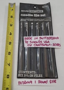 Sears Craftsman Needle File Set Jewelers #6757 Switzerland made Simonds Vintage - Picture 1 of 12