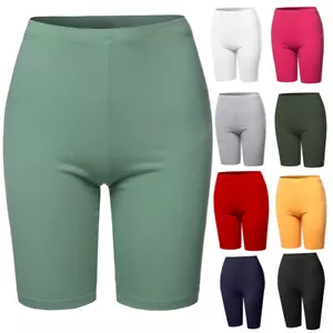 Women Mid Thigh Yoga Shorts Cotton Gym Cycling Biker Hot Pants Sports Leggings - Picture 1 of 63