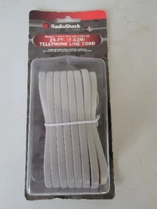 Cordon téléphonique 25 pieds neuf dans sa boîte modulaire 6 broches gris RJ-11 neuf dans son emballage RadioShack - Photo 1/4