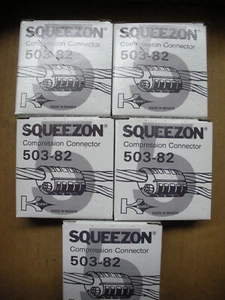 Squeezon compression connector 503-82 lot of 5 4/0 ACSR- 1str-#6sol 8 lots avail - Picture 1 of 7