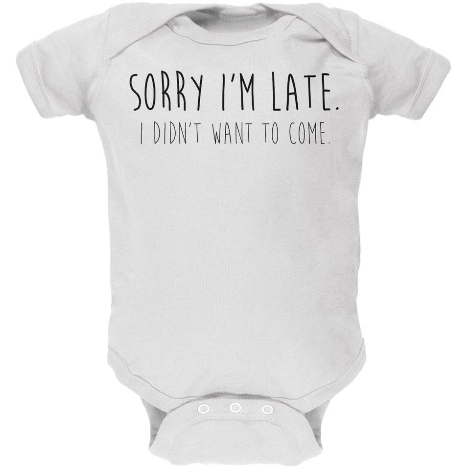 Camiseta Sorry I'm Late I Didn't Want to Come texto negro juvenil Foto 1 de 1