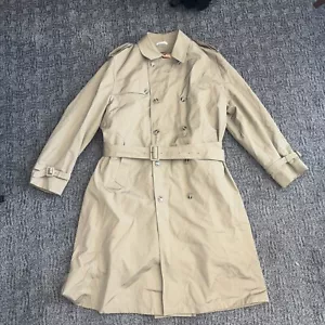 Oleg Cassini Weather Ready Trench Coat 44 Long With Zip Out Removable Lining - Picture 1 of 7