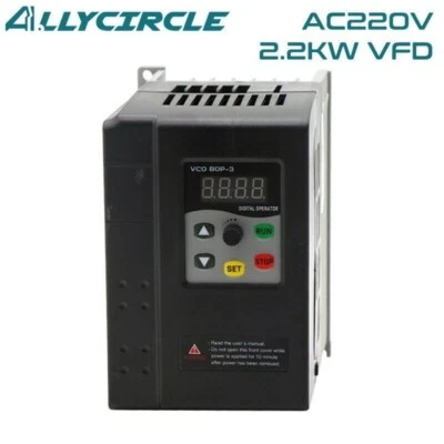 2.2KW VFD AC220V Working Voltage Metal Base for CNC Spindle Motor Speed Control - Image 1 of 4