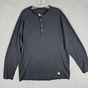Carhartt Hombre Base Force Peso Medio Clásico Henley Térmico 3X-Grande, Negro - Imagen 1 de 10