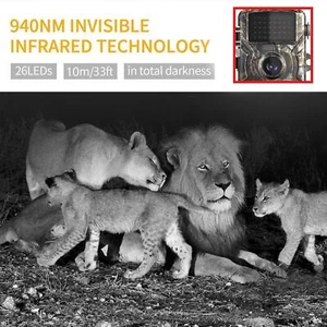 Trail Camera Trail Cam with 26Pcs No Glow Infrared LEDs Game Camera Deer Camera - Picture 1 of 7
