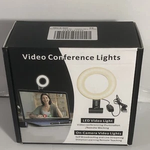 Video Conference Lighting Kit, LED Ring Light w Clip Clamp Mount Selfie TIK Tok - Picture 1 of 4