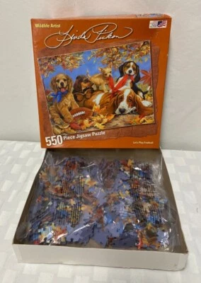 Lets Play Football Dogs 550 Piece Jigsaw Puzzle Great American Puzzle Factory - Image 1 of 4