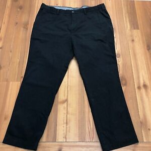 Nautica Black Flat Front Solid Cotton Slim Fit Chino Pants Adult Size 42x32