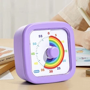 Ultra Silent Visual Timer Round/Square Kitchen Timer Reading Room - Picture 1 of 17