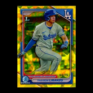 2024 Bowman Chrome Thayron Liranzo 1st Yellow Sapphire Refractor #BCP-182 RC /75 - Picture 1 of 2