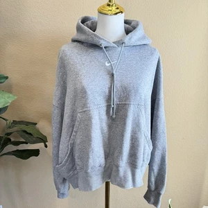 Nike Phoenix Hoodie Damen M Oversized Grau Crop Fleece Pullover Center Swoosh - Bild 1 von 10