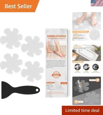 Pegatinas de baño antideslizantes florales de fácil instalación, 24 piezas para seguridad familiar Foto 1 de 4