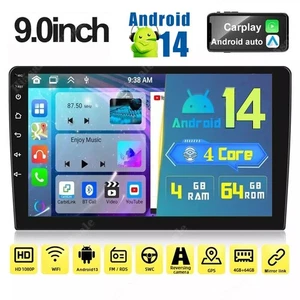 Car Stereo Radio Auto Carplay Android 14 9" Double Din Touch Screen Gps Wifi 64G - Picture 1 of 14