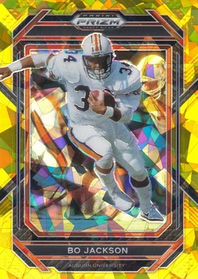 Selecciones de draft Panini Prizm 2023 Bo Jackson #9 Gold Ice Prizm SP Parallel Auburn Foto 1 de 2