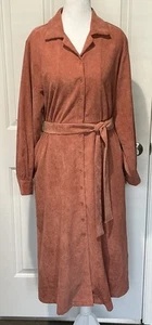 Corduroy Shirt Dress Maxi Prairie Cottage Granny Core Elcamino Size Medium - Picture 1 of 5