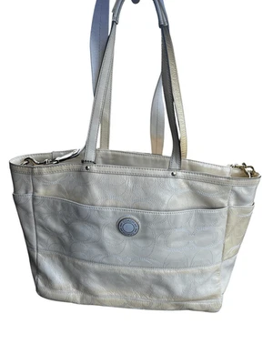 COACH baby Bag pale yellow Patent Leather Signature Travel Tote Baby vintage - Image 1 of 4