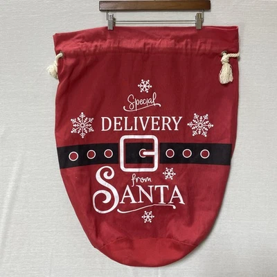 Large Christmas Santa Sack Special Delivery Storage Present Bag Red 24”x28” - Image 1 of 4