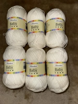 Herrschners Baby Yarn Lot 6 Skeins  2ply White Satin Spark 0002 Fine - Image 1 of 4