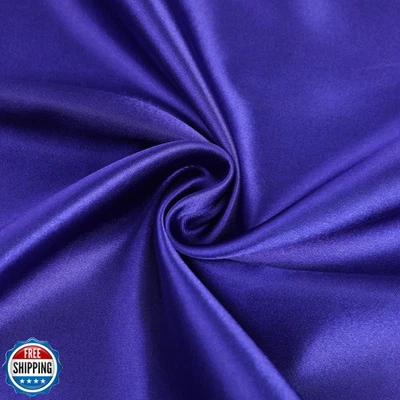Satin Fabric by The Yard 60 Inch Wide Soft Silky Charmeuse Satin Fabric Soft  - Image 1 of 4