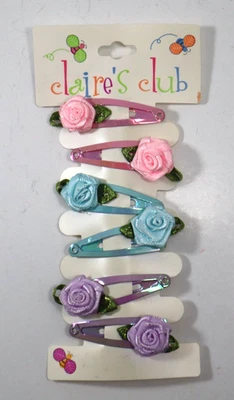 7JD girls 6 tiny rosebud clip clippie hair accessory Claire's club - Image 1 of 4