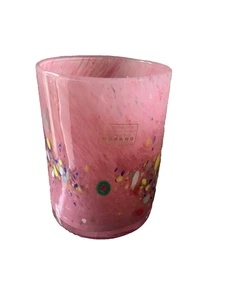 Murano Teelicht Millefiori Trinkglas Glas  kleine Vase rosarot  NEU - Bild 1 von 5