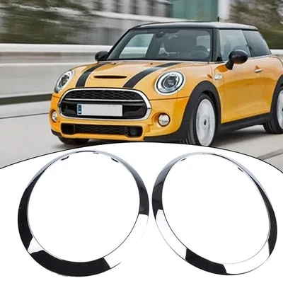 1 Pair Silver Headlight Frame Rim Covers for MINI Cooper F55 F56 F57 2014 2024 - Image 1 of 4